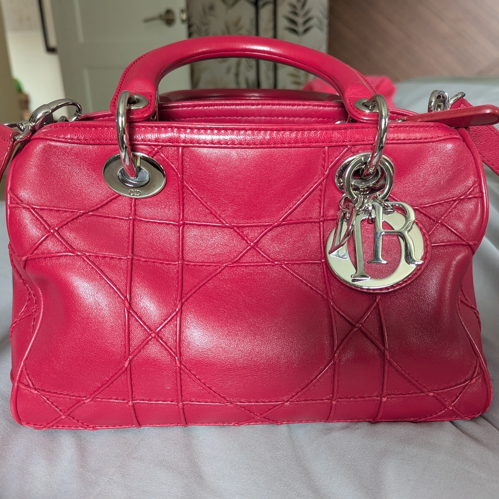 Dior Pink Quilted Leather Handbag